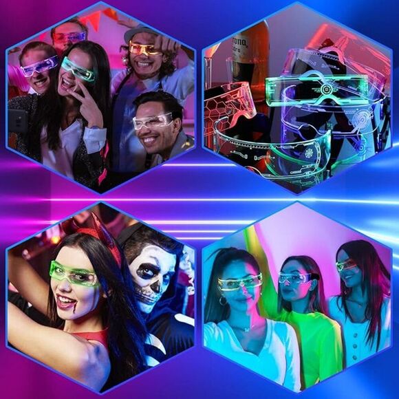 BOGO Style 4 Luminous LED Sunglasses Color Change Eyeglasses Party Halloween - Picture 1 of 10